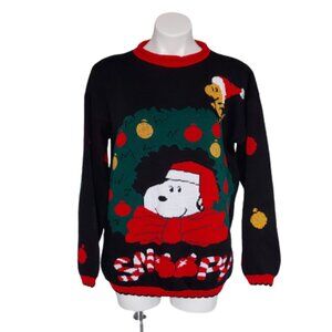 Vintage 90s Snoopy & Friends Oversized Christmas Sweater Snoopy Woodstock Size M